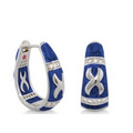 Lauren G. Adams Hugs Design & Stones Huggie Earrings (Blue/Silver)
